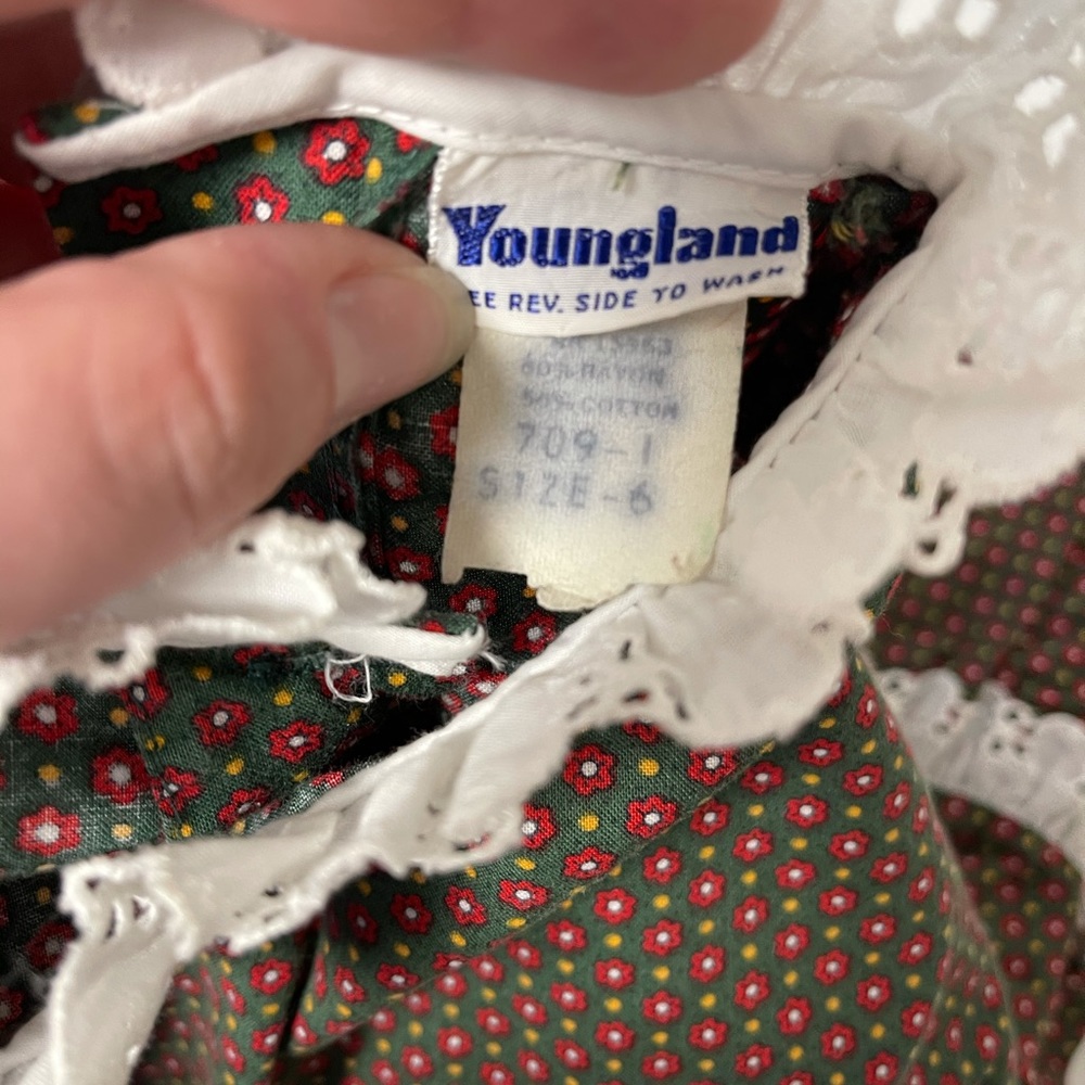 VINTAGE floral youngland dress girls size 6 lace - Picture 4 of 5